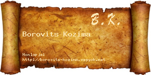 Borovits Kozima névjegykártya